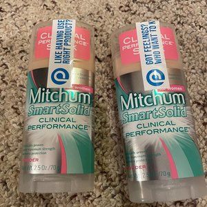 2 x Mitchum Smart Solid Clinical Performance Antiperspirant Deodorant Powder
